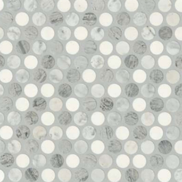 Picture of Shaw Builder - Estate Mosaic Penny Round Bianco Carrara Blue