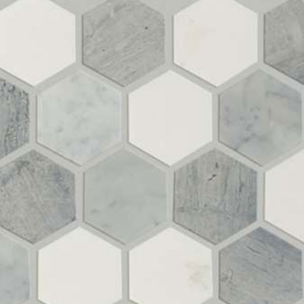 Picture of Shaw Builder - Estate Mosaic Hexagon Bianco Blue
