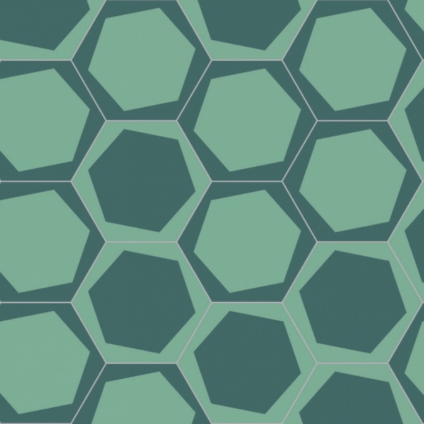 Picture of Bisazza Mosaico - Cementiles Decorations Hex On Off Teal