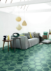 Picture of Bisazza Mosaico - Cementiles Decorations Hex On Off Teal