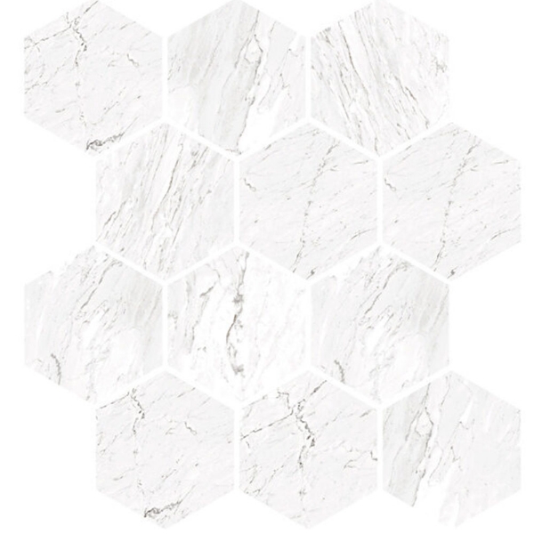 Picture of Milestone - Marbles Mosaic Hexagon Matte Carrara White