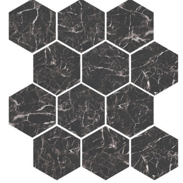 Picture of Milestone - Marbles Mosaic Hexagon Polished Marmo Nero