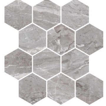 Picture of Milestone - Marbles Mosaic Hexagon Polished Oniciata Grey
