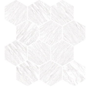 Picture of Milestone - Marbles Mosaic Hexagon Polished Volakas Silk