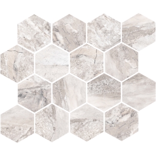 Picture of American Wonder Porcelain - Fossilique Stone Mosaic Hex Bedrock Beige