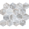 Picture of American Wonder Porcelain - Fossilique Stone Mosaic Hex Crystal Gray