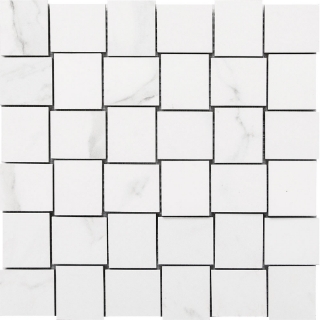 Picture of Happy Floors - Statuario Basketweave Mosaic Statuario Matte