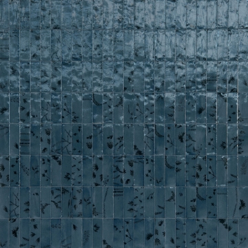 Picture of Marazzi - Rice 2 x 6 Deco Leaf Blu Leaf