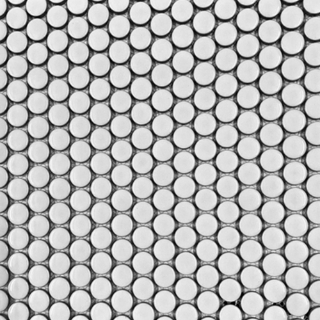 Picture of Arvex - Glazed Porcelain Mosaics White Penny Round