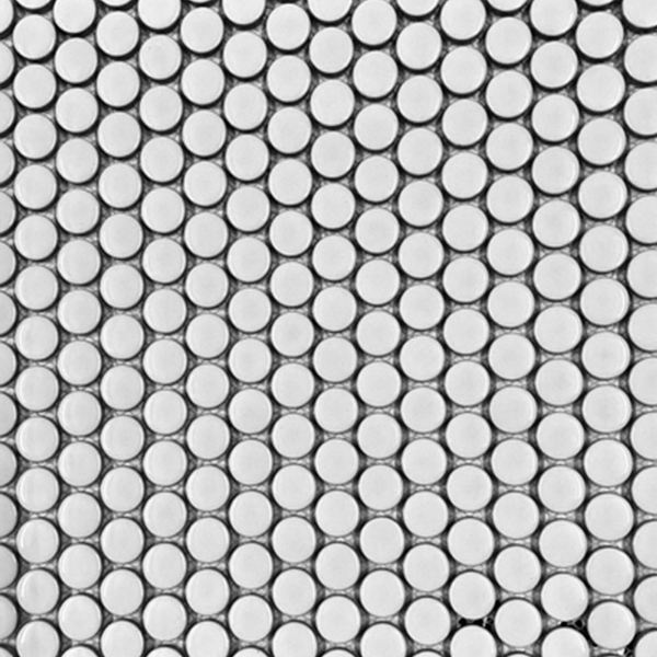 Picture of Arvex - Glazed Porcelain Mosaics White Penny Round