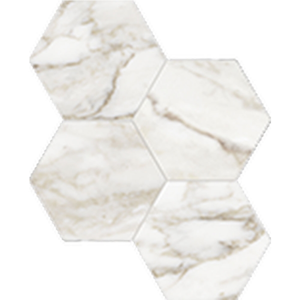 Picture of Anatolia Tile & Stone - La Marca Hexagon Mosaic 6 Calacatta Paonazzo Honed