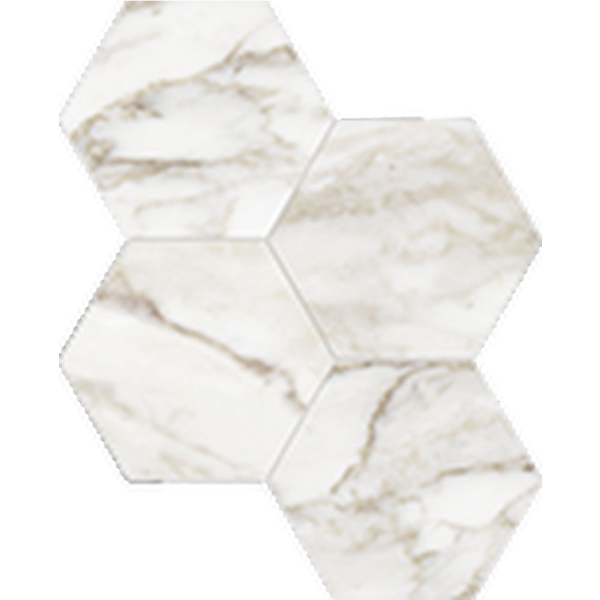 Picture of Anatolia Tile & Stone - La Marca Hexagon Mosaic 6 Calacatta Paonazzo Polished