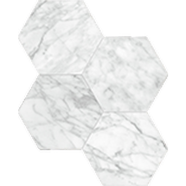 Picture of Anatolia Tile & Stone - La Marca Hexagon Mosaic 6 Carrara Gioia Honed