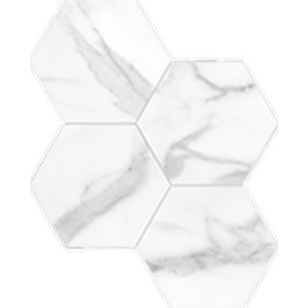 Picture of Anatolia Tile & Stone - La Marca Hexagon Mosaic 6 Statuario Nuovo Honed