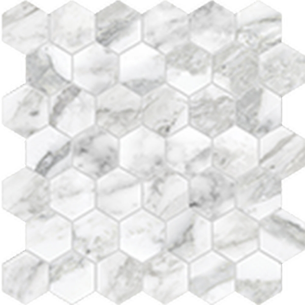 Picture of Anatolia Tile & Stone - La Marca Hexagon Mosaic 2 Arabescato Polished