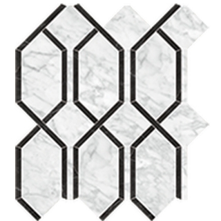 Picture of Anatolia Tile & Stone - La Marca Modella Mosaic Carrara Gioia Polished
