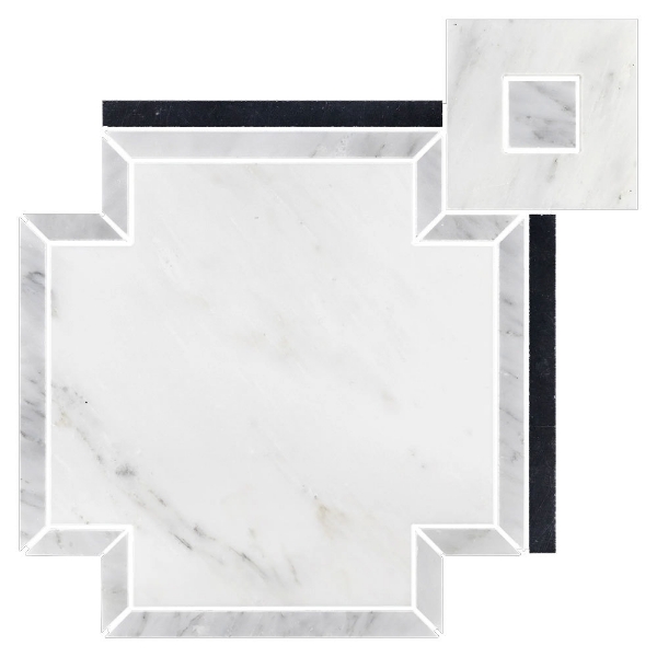 Picture of Elon Tile & Stone - Sintra Waterjet Pearl White Mystic Gray Honed