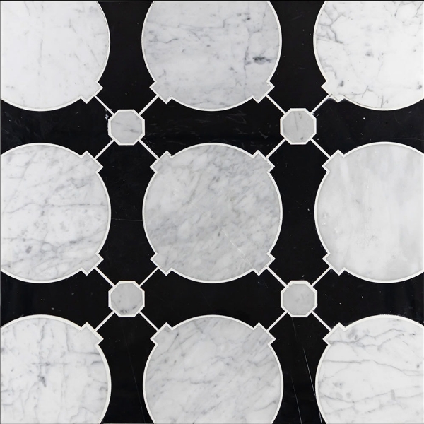 Picture of Elon Tile & Stone - Orbit Waterjet Bianco Carrara Black