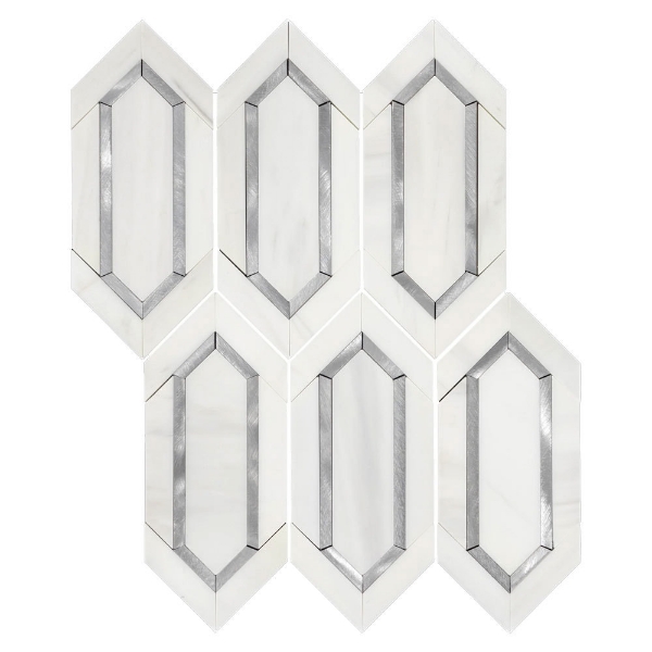 Picture of Elon Tile & Stone - Aluminum Picket Dolomite Silver Honed