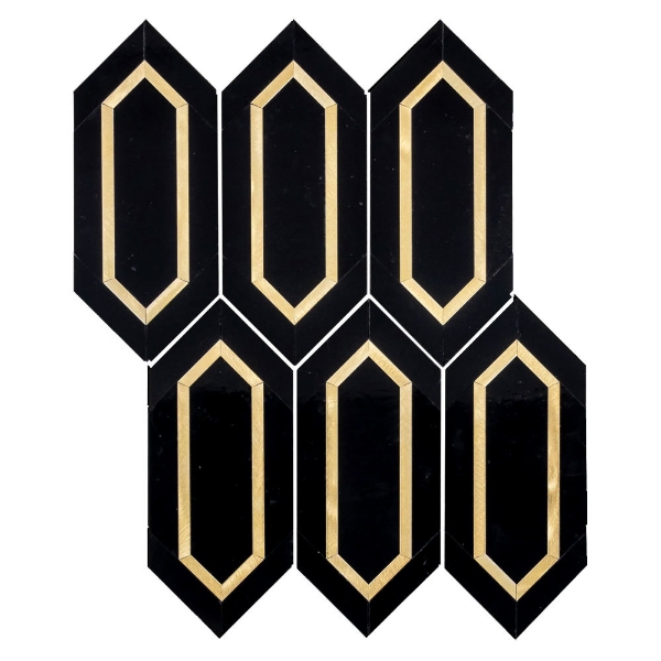 Picture of Elon Tile & Stone - Aluminum Picket Black Gold Polished