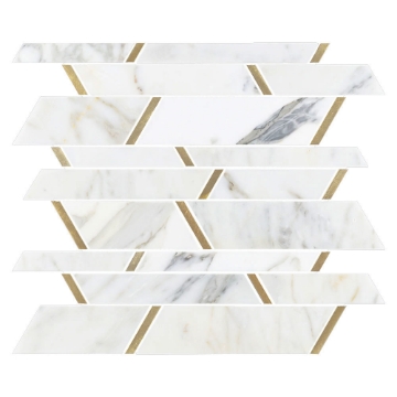 Picture of Elon Tile & Stone - Aluminum Random Strip Calacatta Gold