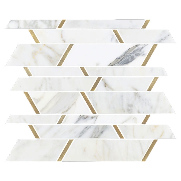 Picture of Elon Tile & Stone - Aluminum Random Strip Calacatta Gold