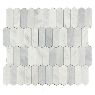 Picture of Elon Tile & Stone - Picket 2 x 6 Mosaics Pearl White