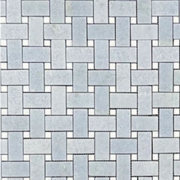 Picture of Elon Tile & Stone - Basketweave Mosaics Blue Celeste White Thassos Dot Polished