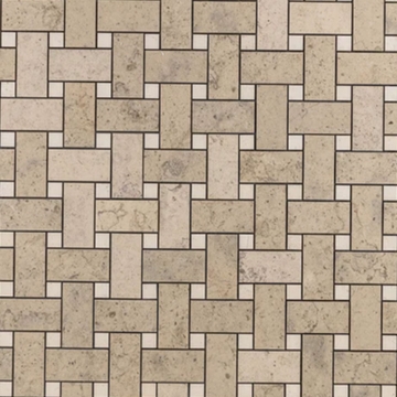 Picture of Elon Tile & Stone - Basketweave Mosaics Ville Sur Mer Chateau De Sable Honed
