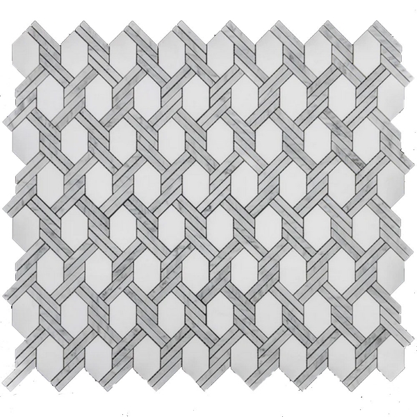 Picture of Elon Tile & Stone - Captiva Mosaics White Thassos Carrara D