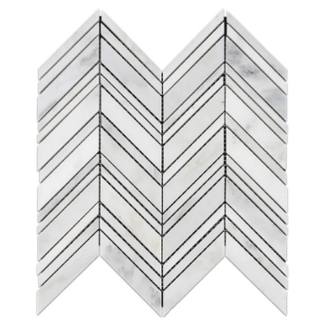 Picture of Elon Tile & Stone - Chevron Mosaics Pearl White Polished
