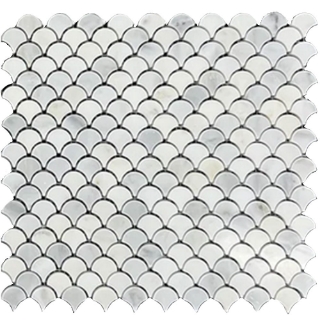Picture of Elon Tile & Stone - Fan Mosaics Pearl White