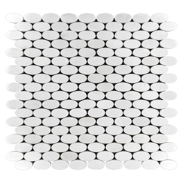 Picture of Elon Tile & Stone - Oval Mosaics White Thassos