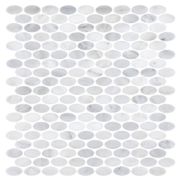 Picture of Elon Tile & Stone - Oval Mosaics Pearl White