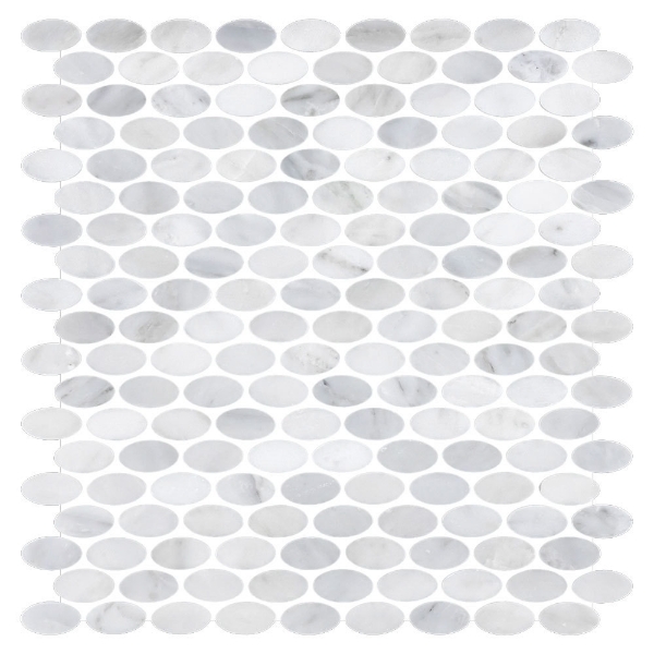 Picture of Elon Tile & Stone - Oval Mosaics Pearl White