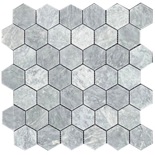Picture of Elon Tile & Stone - Hexagon Mosaics 2 Pacific Gray Honed