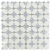Picture of Elon Tile & Stone - Silhouette Mosaics White Thassos Blue Celeste Ming Green Polished
