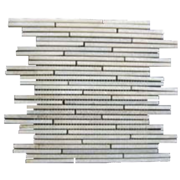 Picture of Elon Tile & Stone - Slate Mini Random Strip Mosaics White Quartzite