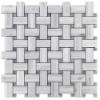 Picture of Elon Tile & Stone - Tri-Weave Mosaics Pearl White Pacific Gray Dot Honed