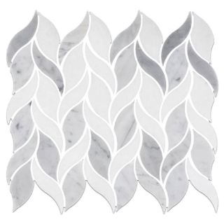 Picture of Elon Tile & Stone - Petal Mosaics White Thassos Carrara Honed