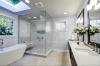 Picture of Elon Tile & Stone - Modern Weave Mosaics Pearl White Pacific Gray Dot Honed