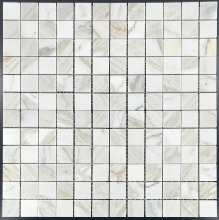 Picture of Elon Tile & Stone - 2 x 2 Square Mosaics Calacatta Gold Honed