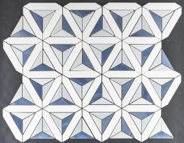 Picture of Elon Tile & Stone - Siena Mosaics White Thassos Blue Celeste Azul Porcelain