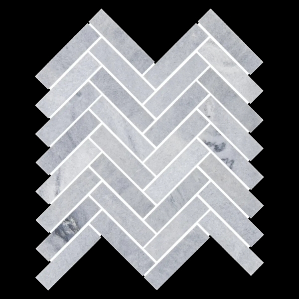 Picture of Elon Tile & Stone - Herringbone Mosaics 1 x 4 Blue Mist Honed