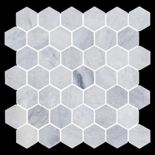 Picture of Elon Tile & Stone - Hexagon Mosaics 2 Blue Mist Honed