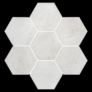 Picture of Elon Tile & Stone - Hexagon Mosaics 5 Alba Nova Honed