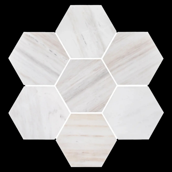 Picture of Elon Tile & Stone - Hexagon Mosaics 5 Vena D'Oro Honed