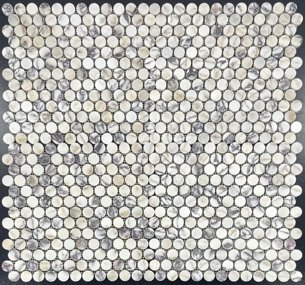 Picture of Elon Tile & Stone - 1 Rounds Mosaics Bianco Violetta Honed