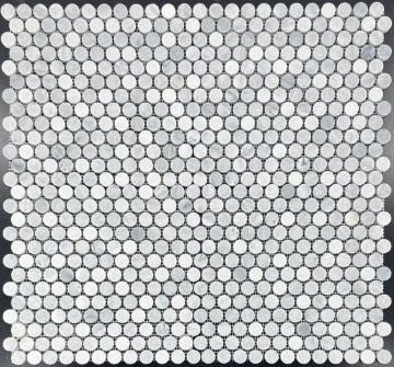 Picture of Elon Tile & Stone - 1 Rounds Mosaics Blue Mist Honed