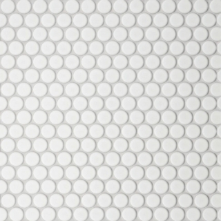 Picture of Bedrosians - Le Cafe Mosaic Penny Round White Matte